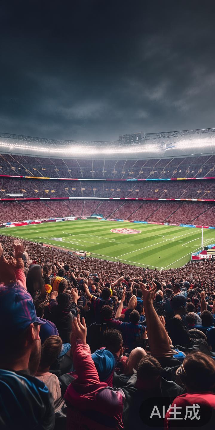 疯狂为巴萨加油助威已成为一种文化现象。在比赛上半场